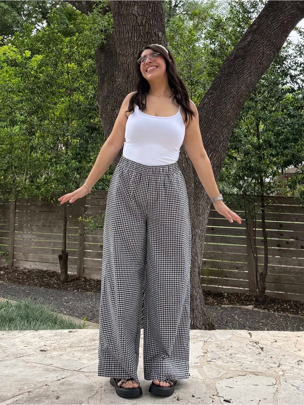 Shiny by Nature 3XL Black White Gingham Picnic Checkered Pants